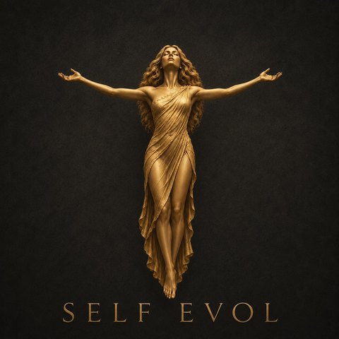 SelfEvol — golden figure logo